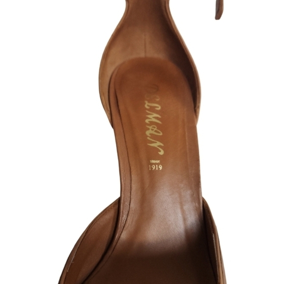 Delman Vintage Camel Brown Leather Pumps - Picture 4 of 6